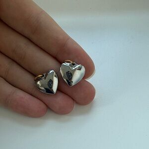 Gold and Silver Heart Earring Charms